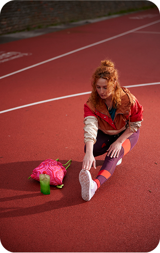 Start of the day Mornings as a moment for mental well being girl woman exercise sports field Fitness Read Mix basketball court