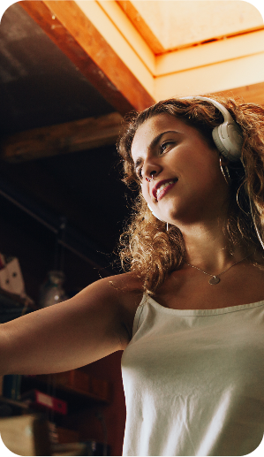 See what the buzz is about dates young woman girl listening to music smiling having fun